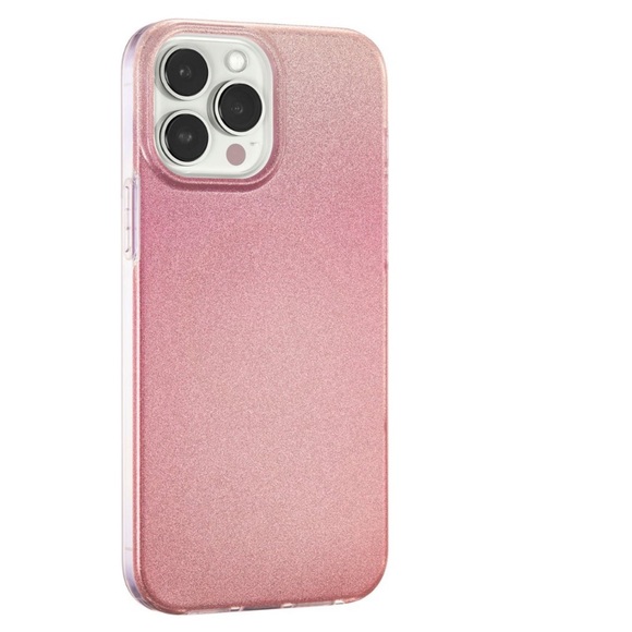 INSIGNIA Pink Gradient Ombre Glitter iPhone 12 13 PRO MAX Hard Case - Picture 2 of 10